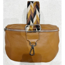 tas groot met fashionbelt camel