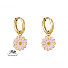 Oorbellen flowers pink