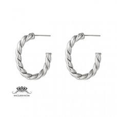 Oorbellen hoops rope silver