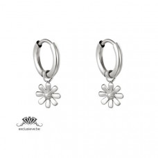 Oorbellen flower silver