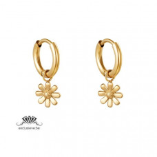 Oorbellen flower gold