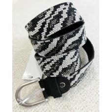 riem strass zilver zebraprint